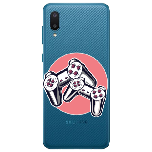 Samsung A02 Retro Joysticks Transparent Silicone TPU Θήκη