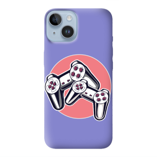 Apple iPhone 14  Retro Joysticks Purple Colored Silicone TPU Θήκη