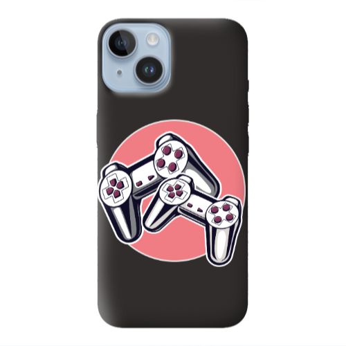 Apple iPhone 14  Retro Joysticks Black Colored Silicone TPU Θήκη