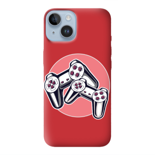 Apple iPhone 14 Plus Retro Joysticks Red Colored Silicone TPU Θήκη