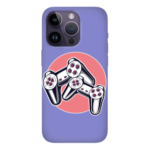 Apple iPhone 14 Pro  Retro Joysticks Purple Colored Silicone TPU Θήκη