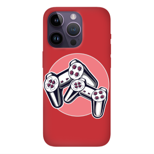 Apple iPhone 14 Pro  Retro Joysticks Red Colored Silicone TPU Θήκη