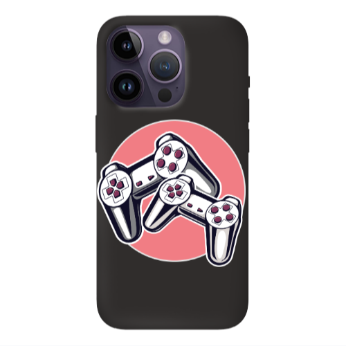 Apple iPhone 14 Pro Max Retro Joysticks Black Colored Silicone TPU Θήκη