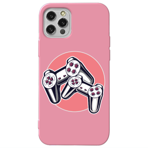 Apple iPhone 13 Pro Retro Joysticks Pink Colored Silicone TPU Θήκη
