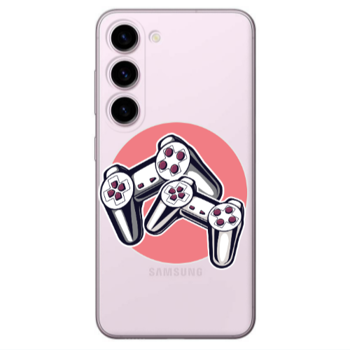 Samsung S23 Retro Joysticks Transparent Silicone TPU Θήκη
