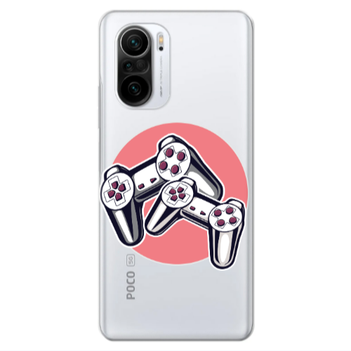 Xiaomi Poco F3 Retro Joysticks Transparent Silicone TPU Θήκη