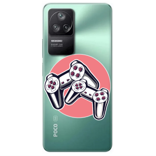 Xiaomi Poco F4 Retro Joysticks Transparent Silicone TPU Θήκη