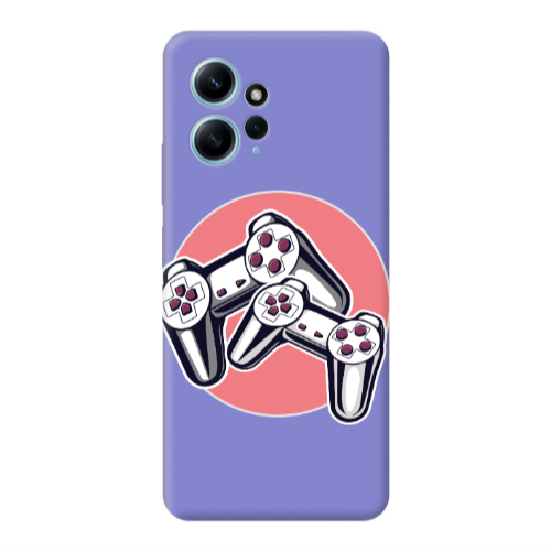 Xiaomi Redmi Note 12 4G Retro Joysticks Purple Colored Silicone TPU Θήκη