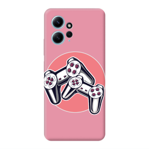 Xiaomi Redmi Note 12 4G Retro Joysticks Pink Colored Silicone TPU Θήκη