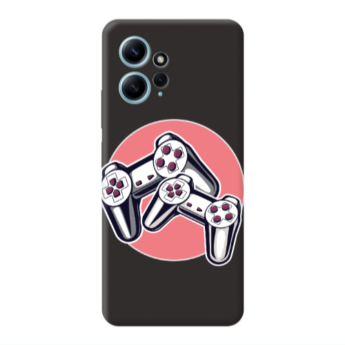 Xiaomi Redmi Note 12 4G Retro Joysticks Black Colored Silicone TPU Θήκη