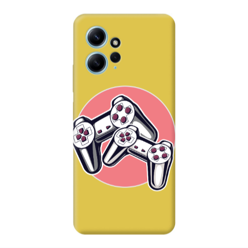 Xiaomi Redmi Note 12 4G Retro Joysticks Yellow Colored Silicone TPU Θήκη