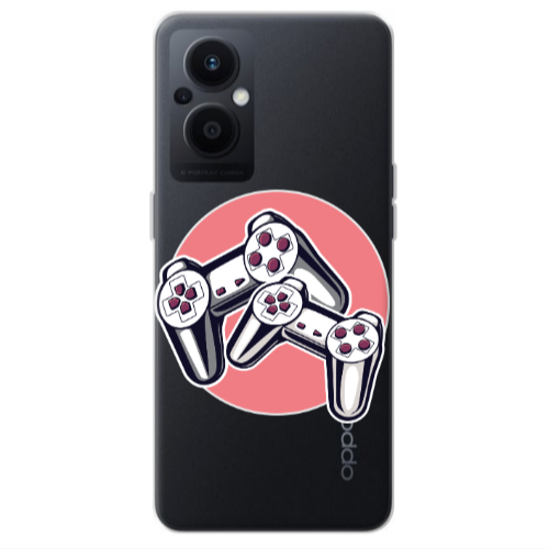 Oppo Reno 7 Lite Retro Joysticks Transparent Silicone TPU Θήκη