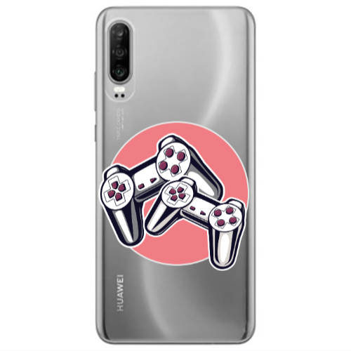 Huawei P30 Retro Joysticks Transparent Silicone TPU Θήκη