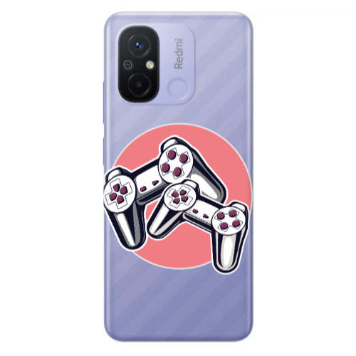 Xiaomi Redmi 12C Retro Joysticks Transparent Silicone TPU Θήκη