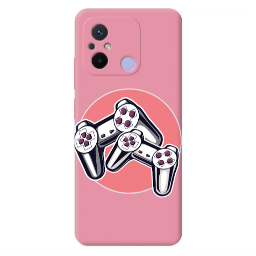 Xiaomi Redmi 12C Retro Joysticks Pink Colored Silicone TPU Θήκη