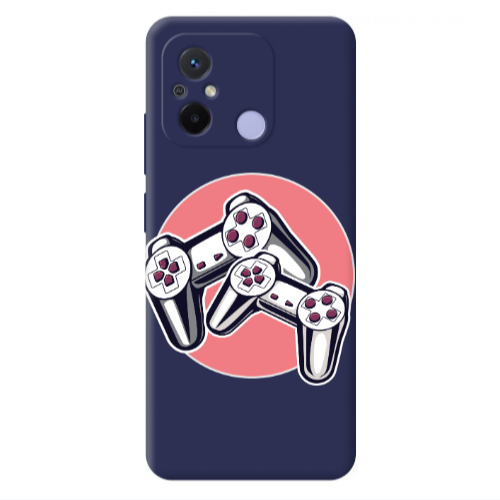 Xiaomi Redmi 12C Retro Joysticks Dark blue Colored Silicone TPU Θήκη