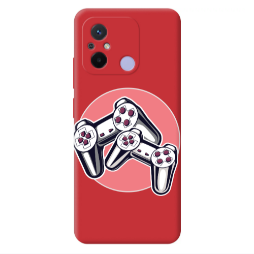 Xiaomi Redmi 12C Retro Joysticks Red Colored Silicone TPU Θήκη