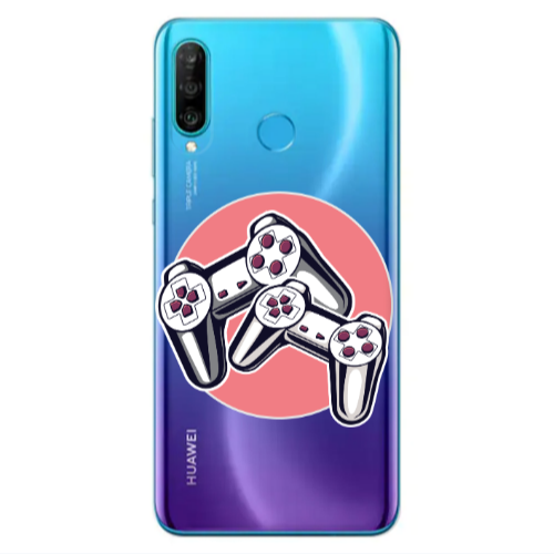 Huawei P30 Lite Retro Joysticks Transparent Silicone TPU Θήκη