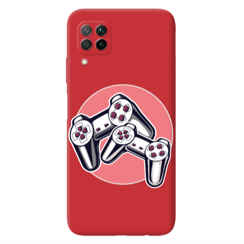 Huawei P40 Lite Retro Joysticks Red Colored Silicone TPU Θήκη