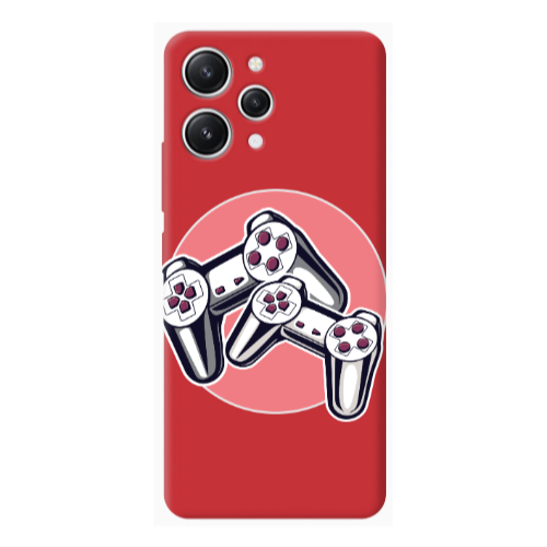 Xiaomi Redmi 12 Retro Joysticks Red Colored Silicone TPU Θήκη