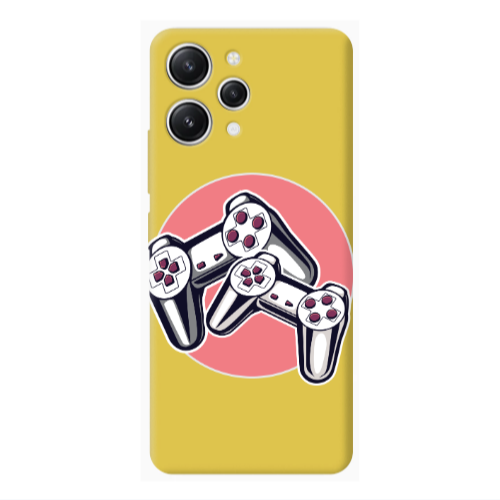 Xiaomi Redmi 12 Retro Joysticks Yellow Colored Silicone TPU Θήκη