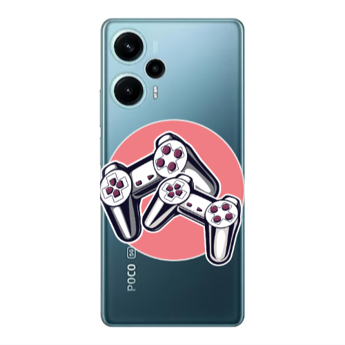 Xiaomi Poco F5 Retro Joysticks Transparent Silicone TPU Θήκη