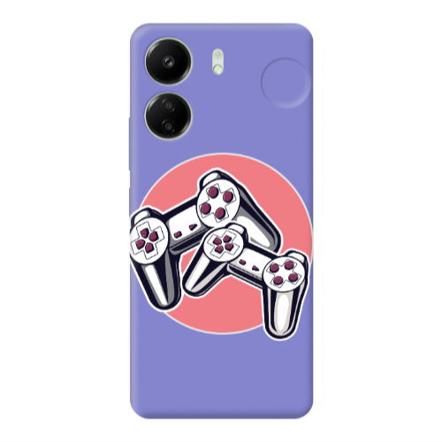 Xiaomi Redmi 13C Retro Joysticks Purple Colored Silicone TPU Θήκη