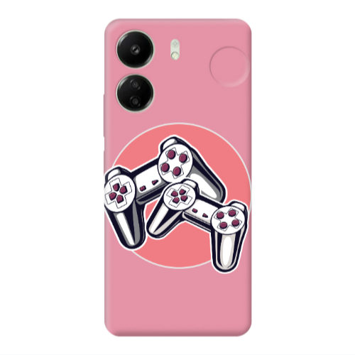 Xiaomi Redmi 13C Retro Joysticks Pink Colored Silicone TPU Θήκη