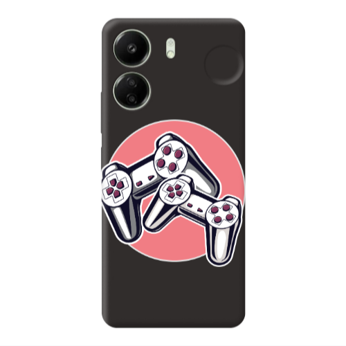 Xiaomi Redmi 13C Retro Joysticks Black Colored Silicone TPU Θήκη
