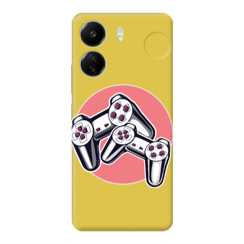 Xiaomi Redmi 13C Retro Joysticks Yellow Colored Silicone TPU Θήκη
