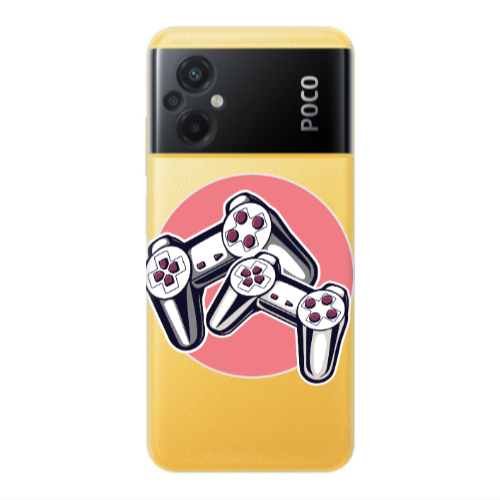 Xiaomi Poco M5 Retro Joysticks Transparent Silicone TPU Θήκη