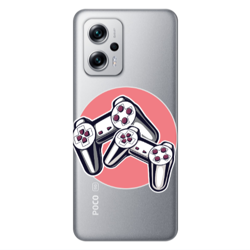 Xiaomi Poco X4 GT Retro Joysticks Transparent Silicone TPU Θήκη