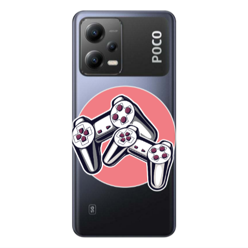 Xiaomi Poco X5 Retro Joysticks Transparent Silicone TPU Θήκη