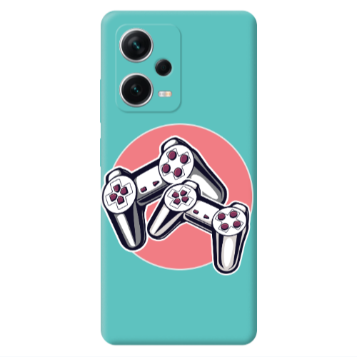 Xiaomi Poco X5 Retro Joysticks Turquoise Colored Silicone TPU Θήκη