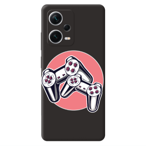Xiaomi Poco X5 Retro Joysticks Black Colored Silicone TPU Θήκη