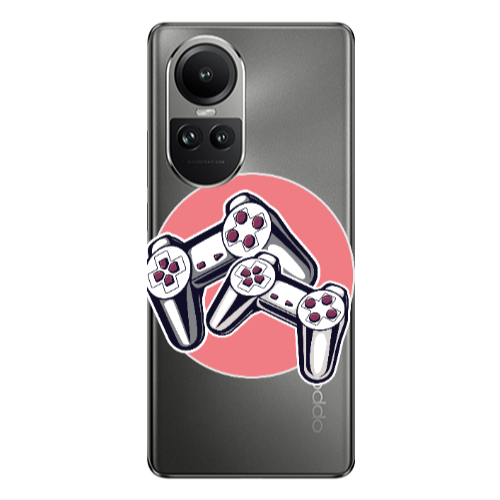 Oppo Reno10 5G Retro Joysticks Transparent Silicone TPU Θήκη