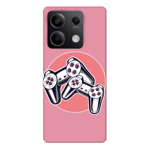 Xiaomi Redmi Note 13 5G Retro Joysticks Pink Colored Silicone TPU Θήκη