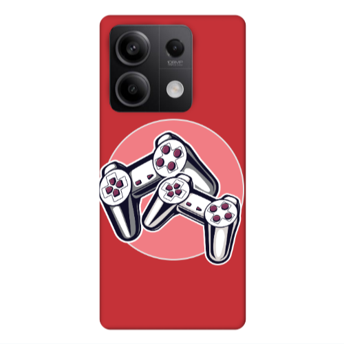 Xiaomi Redmi Note 13 5G Retro Joysticks Red Colored Silicone TPU Θήκη