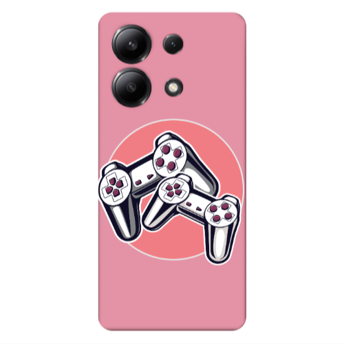 Xiaomi Redmi Note 13 4G Retro Joysticks Pink Colored Silicone TPU Θήκη