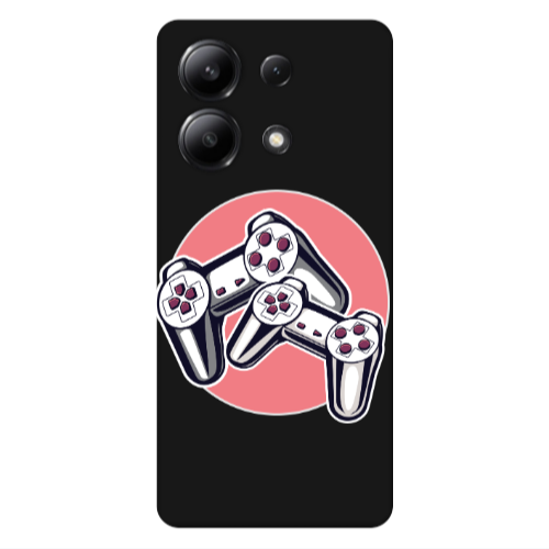 Xiaomi Redmi Note 13 4G Retro Joysticks Black Colored Silicone TPU Θήκη