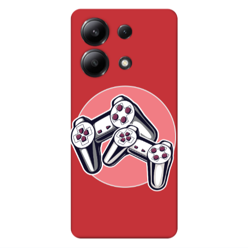 Xiaomi Redmi Note 13 4G Retro Joysticks Red Colored Silicone TPU Θήκη