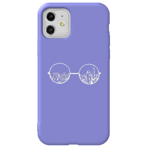 Apple iPhone 11  Sunglasses Purple Colored Silicone TPU Θήκη
