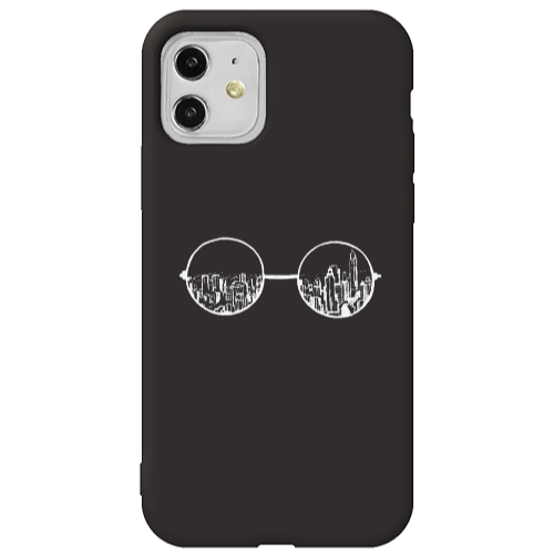 Apple iPhone 11  Sunglasses Black Colored Silicone TPU Θήκη