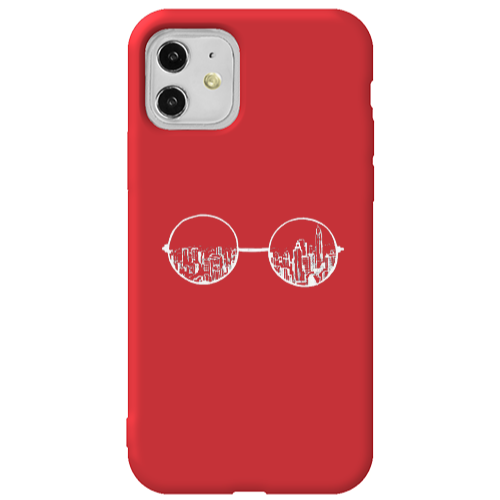 Apple iPhone 11  Sunglasses Red Colored Silicone TPU Θήκη