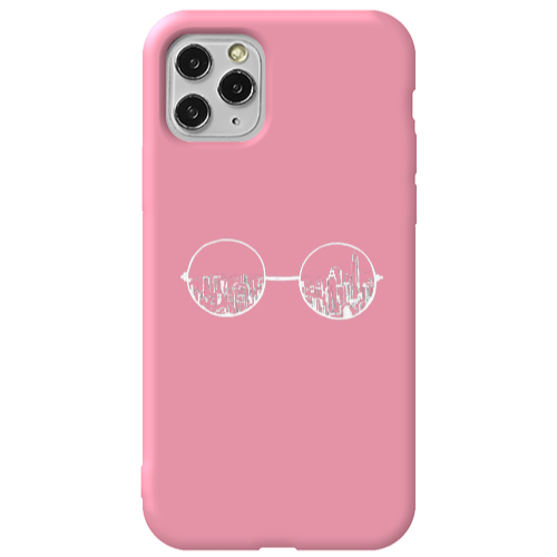 Apple iPhone 11 Pro Sunglasses Pink Colored Silicone TPU Θήκη