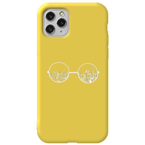 Apple iPhone 11 Pro Sunglasses Yellow Colored Silicone TPU Θήκη