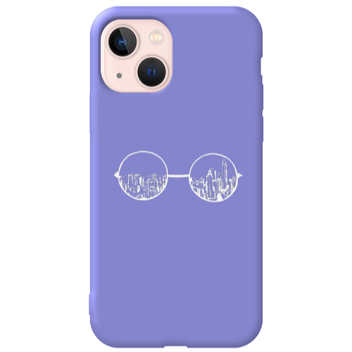 Apple iPhone 13 Sunglasses Purple Colored Silicone TPU Θήκη