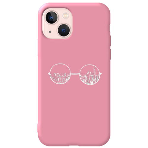 Apple iPhone 13 Sunglasses Pink Colored Silicone TPU Θήκη