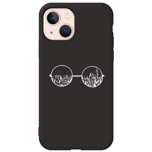 Apple iPhone 13 Sunglasses Black Colored Silicone TPU Θήκη