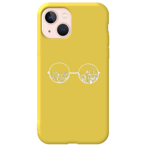 Apple iPhone 13 Sunglasses Yellow Colored Silicone TPU Θήκη
